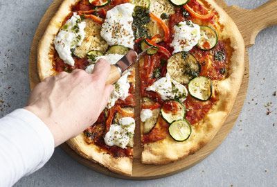 Pizza Oswaldino à la burrata et aux légumes