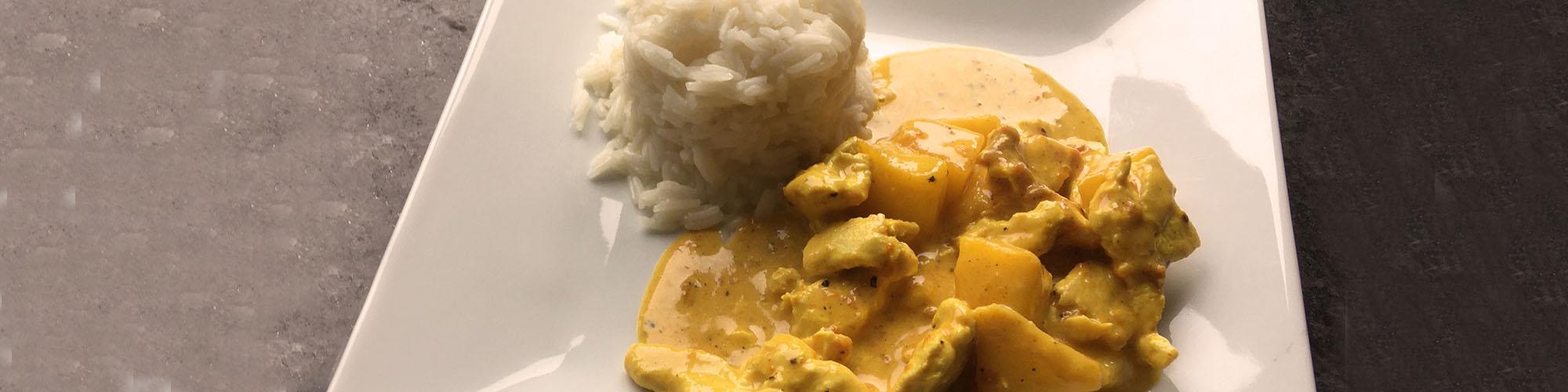 Madras Curry mit Poulet und Mango