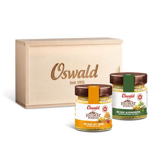 Set Cadeau «Duo Moutardes» Moutarde Bio Premium, Sauces, Oswald