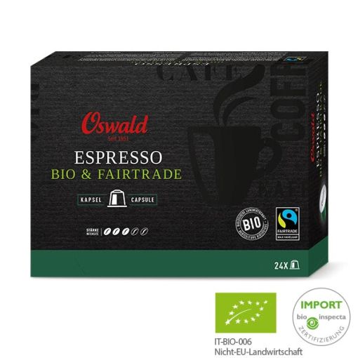 Scatola Caffè Espresso Bio & Fairtrade, Caffè, Oswald