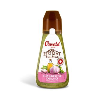 Petite bouteille Herbes Liquides Ail Trésors Locaux, Sauces, Oswald