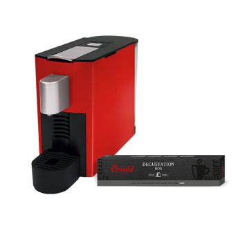 Macchina da Caffè Ventura Compact rossa con scatola di degustazione, Caffé, Oswald