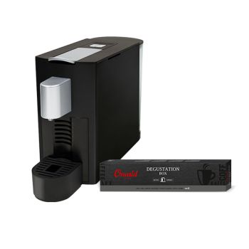 Kaffeemaschine Ventura Compact Schwarz mit Degustations-Box Gastro